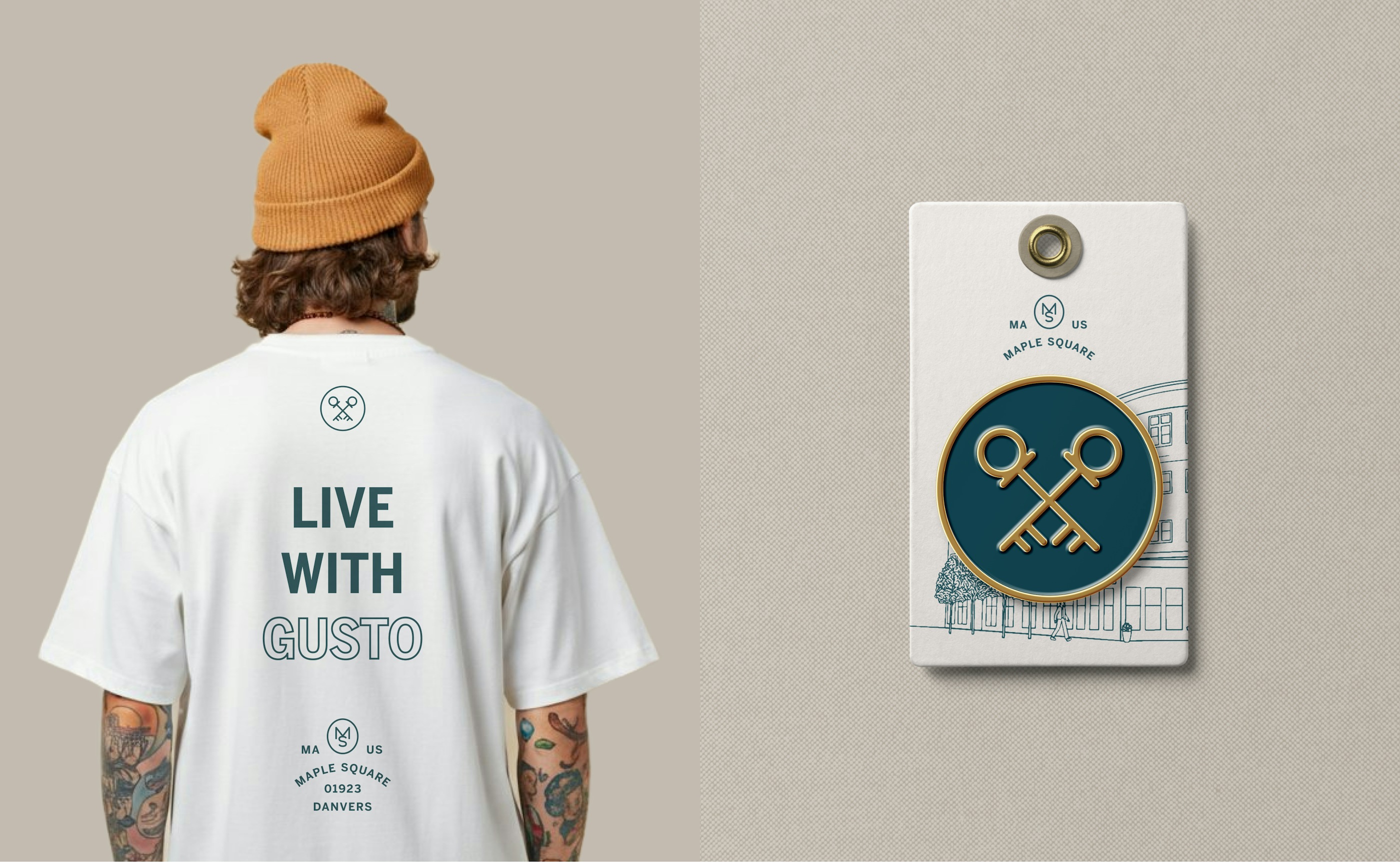 Maple square tshirt pin